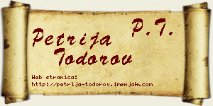 Petrija Todorov vizit kartica